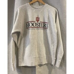 CHAMPION Mens Hoosiers Graphic Sweatshirt‎ Jumper Medium Grey Cotton